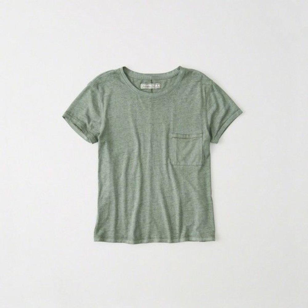 Abercrombie Distressed green Pocket Tee